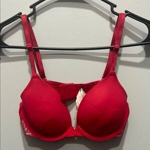 Victoria's Secret Red Underwire Bra with Molded Cups